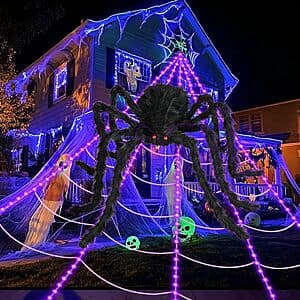 Amazon – ECOHDT 16.4' LED Halloween Spider Web w/ 48" Spider - $14.99 w/ Code