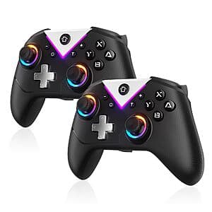 Amazon – Dinosoo 2-Pack RGB Wireless Controllers for Switch/PC - $19.49 w/ Code