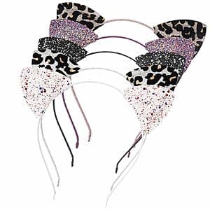 Amazon – Halloween Cosplay Cat Ears Headband for women, Multicolor Glitter - $9.08 w/ Code