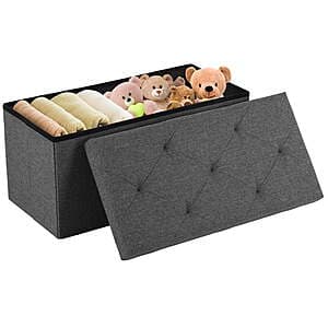 30" Gianna Folding Storage Ottoman Bench (Gray, 15"D x 15"H x 30"W) $16