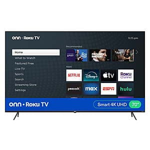 Select Walmart Stores: 70" onn 4K 60Hz Roku Smart TV $278 + Free S&H