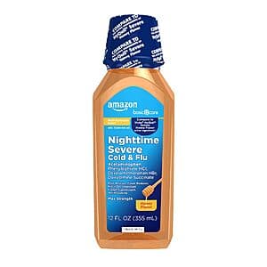12-Oz Amazon Basic Care Nighttime Honey Flavor Severe Cold and Flu $3.94 w/ S&S + Free Shipping w/ Prime or on $35+