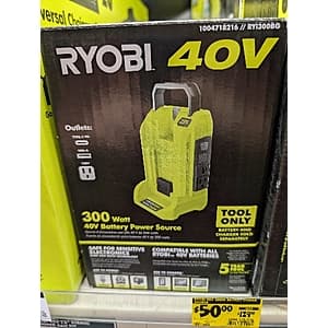 40V Ryobi 300-Watt Portable Battery Inverter Power Source (Home Depot In Store) $50 YMMV