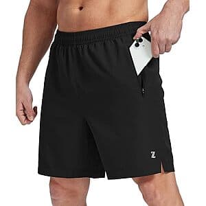 Amazon – ZITY Men's 7-Inch Quick-Dry Running Shorts w/ 3 Zip Pockets - $7.49 w/ Code