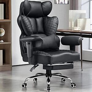 GTPLAYER Big & Tall Ergonomic Gaming/Office Chair w/ Footrest & Reclining Back $150 + Free S&H