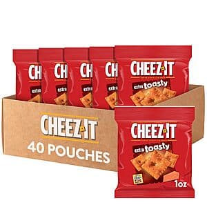 Select Accts: 40-Pk 1-Oz Cheez-It Cheese Baked Snack Crackers (Extra Toasty) $7.65 w/ S&S