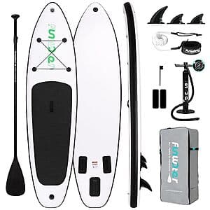 FunWater Inflatable Ultra-Light Stand Up Paddle Board w/Accessories (Black or Blue): $85 @ Amazon
