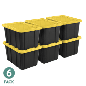 6-pk 27-gal Sterilite Large Storage Bin (Black & Yellow) $48 + Free S&H