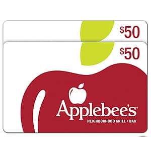 Costco Members: 2-Pk $50 Applebee's Grill + Bar eGift Card (Email Delivery) $75
