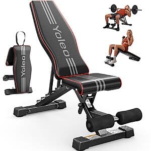 YOLEO Adjustable Weight Bench for Home Gym $38.75 + Free S&H