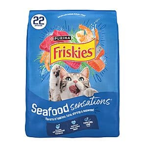 Select Accounts: 22-Lb Purina Friskies Dry Cat Food (Seafood Sensations) w/ Subscribe & Save $16.06 @Amazon