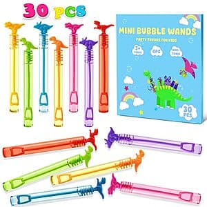 30-Pack Genuvi Kids' Dinosaur Mini Bubble Wands Party Favors $3.99 ($0.13 each) + Free Shipping w/ Prime or on $35+