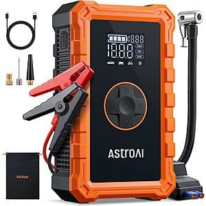 AstroAI S8 Air 3000A Peak Jump Starter w/ 150 PSI Air Compressor $34.80 + Free S&H