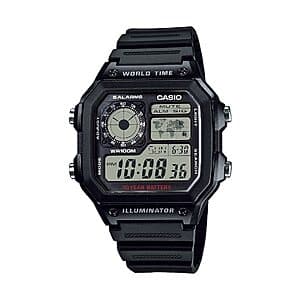 Casio Men's Digital LC Analog Multi-Function Watch (Black) $20