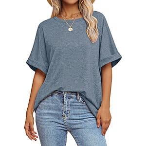 GKBK Womens Oversized T Shirts Crew Neck Short Sleeve Tops $9.99