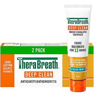 2-Pk 4-Oz TheraBreath Deep Clean Toothpaste (Fresh Mint) $5.60 w/ S&S
