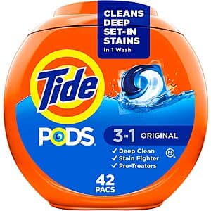 42-Count Tide Laundry Detergent Pods (Original or Spring Meadow) 4 for $32.15 w/ S&S + Free S&H