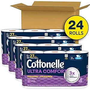 4-Pack 6-Count Cottonelle Ultra Comfort 2-Ply Family Mega Toilet Paper Rolls 2 for $37.40 w/ S&S + Free S&H