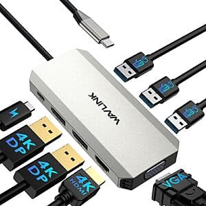 WAVLINK Quad Monitor Laptop Docking Station & 3X USB-A Ports w/ 100W PD $25 + Free S/H