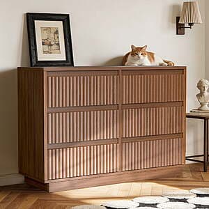 4.8'' 6-Drawer Fluted Dresser $100 + Free Shipping