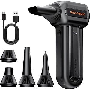 3-Speed Wolfbox MF60 Electric Compressed Air Duster w/ 5 Nozzles $28 + Free S&H