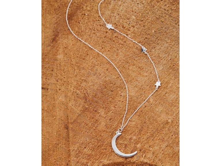 Yeidid Sterling Crescent Moon Necklace