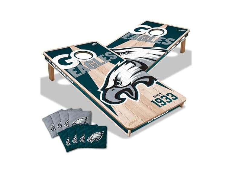 YouTheFan NFL Eagles 2' x 4' Wood Cornhole Set