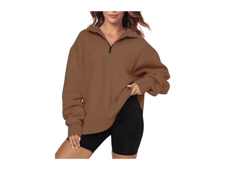 Fkeep Women Oversized Sweatshirt Half Sweatshirt