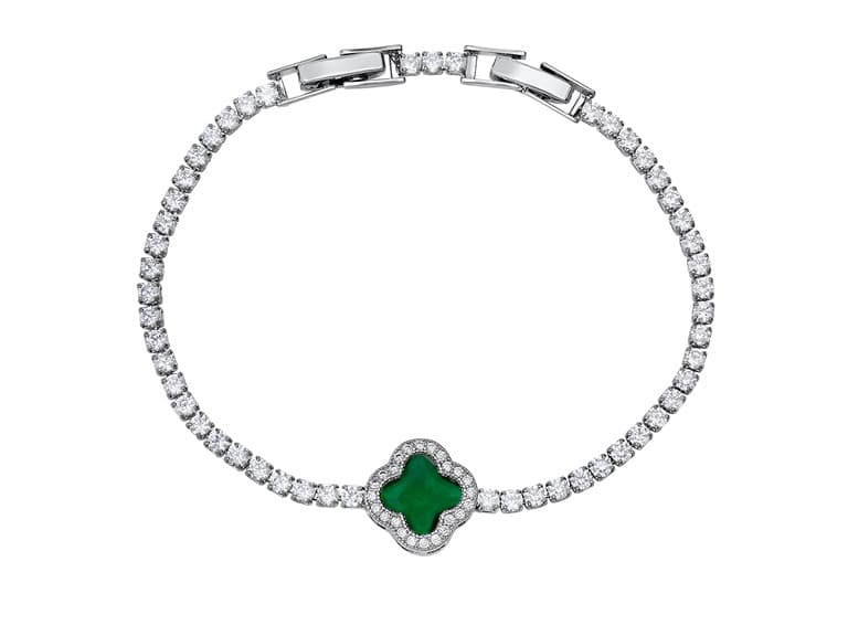 CZ Stone Square Charm Bracelet