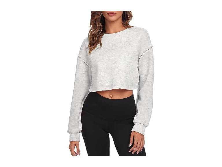 Fkeep Women Cropped Sweatshirts Long Sleeves Tops