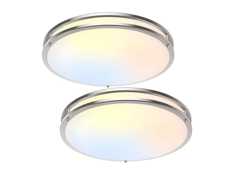 TOBUSA 18inch 50W LED Flush Mount Ceiling Lights 5600lm, 2 Pack