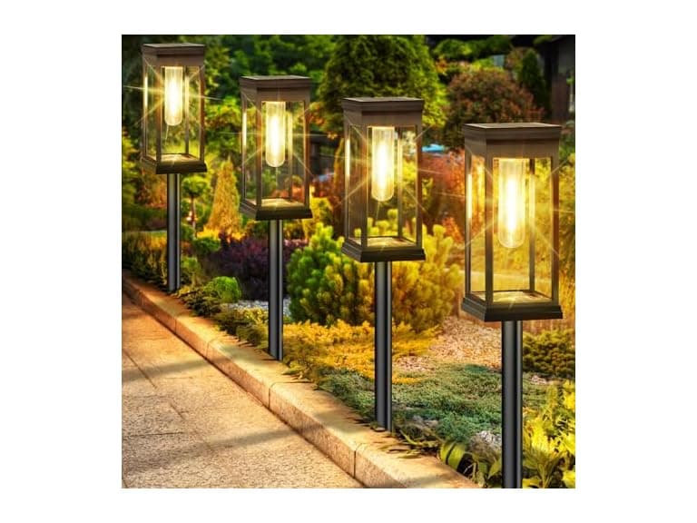 BesLowe Solar Pathway Lights Warm White