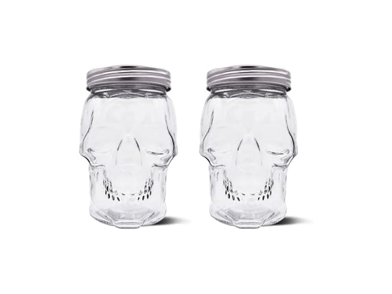 Skull Mason Jar Glass Container Set (42 oz)