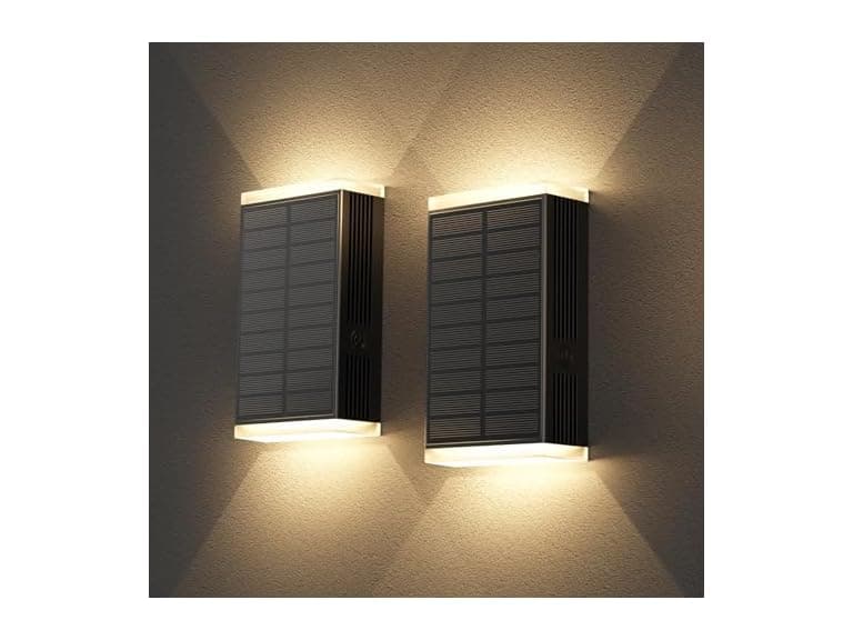 UGDLUCK BH-1051 Solar Wall Light Outdoor 2Pk Sconce