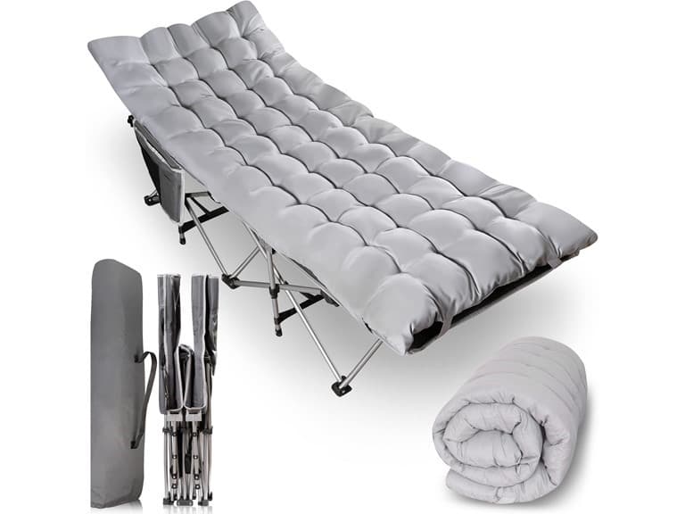 Outdoor Camping Travel Cot and Cot Pad