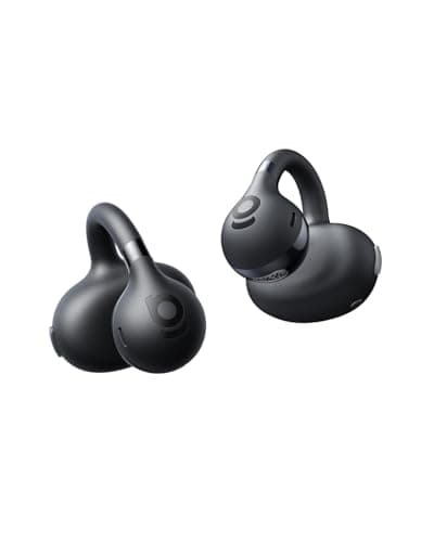 Baseus Bass BC1 Open Ear Earbuds Clip-On Headphones, Open-Ring Comfort with Tri-Curve Snug Clip, Powerful Sound with SuperBass, 4-Mic Clear Calls, IP55 Waterproof, 38H Playtime, Lightweight