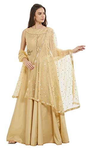 themilestocks Woman's Embellished Net Dupatta Scarf Shawl Wrap Soft Indian Bridal Wedding - Cream