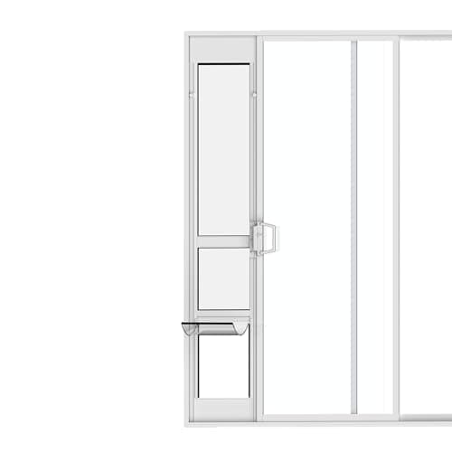 Hakuna Pets White Glass Patio ... Frame, Locking Panel Included