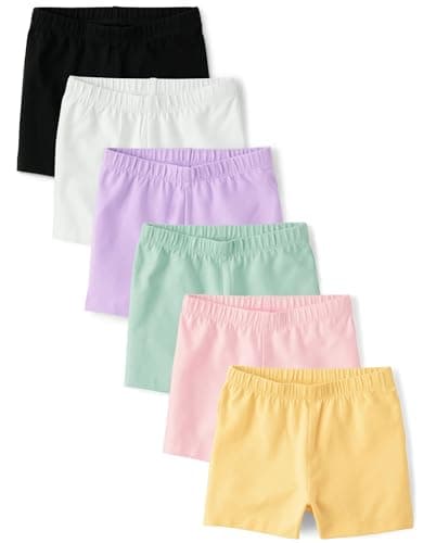 The Children's Place,Baby-Girls,and Toddler Assorted Cartwheel Shorts,Rose Mist 6-Pack,4 Years