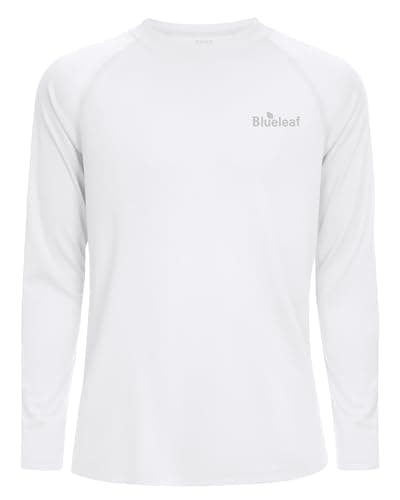 Blueleaf UPF 50+ Boys Swim Shirt 2T to Youth Long Sleeve Rash Guard Kids Toddler UV Sun Protection Water Shirts for Beach Surf Quick Dry 3T White