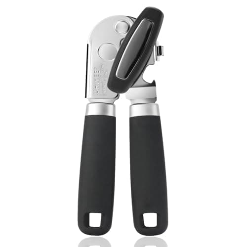 UHIYEE Hand Held Can Opener Manual with Magnet for Home Kitchen, Black