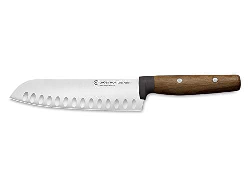 $60 | Wüsthof Urban Farmer 7" Hollow Edge Santoku Knife, Brown at Amazon