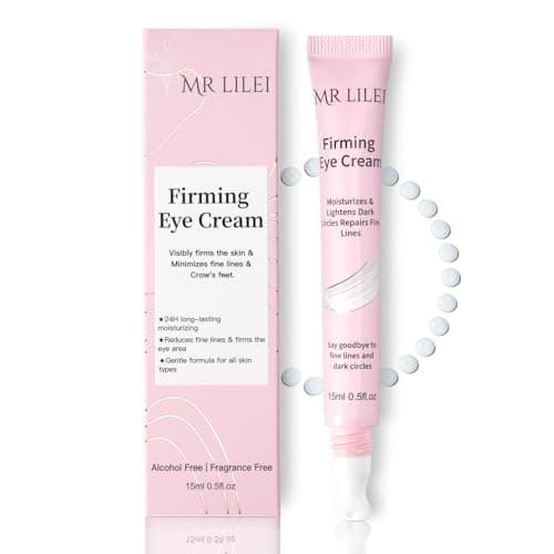 Mrlilei beauty Hyaluronic Acid Firming Eye Cream, Daily Eye Treatment Cream, Unde Eye Cream for Dark Circles & Wrinkles, Anti-Aging & 24H Hydration, 0.5 oz