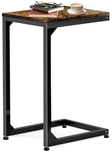 25" Artigarden C-Shaped End Table w/ Metal Frame (Bright Black) $14.97 + Free Shipping w/ Prime or on $35+