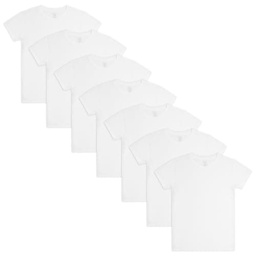 Fruit Of The Loom Boys Eversoft Cotton Undershirts, T Shirts & Tank Tops Underwear, T Shirt - Boys - 7 Pack - White, Small US