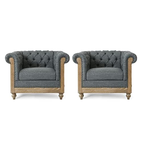 Christopher Knight Home VOLL C...b Chair, Charcoal + Dark Brown