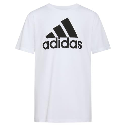 adidas Boy's Stay Dry Moisture-Wicking AEROREADY® Short Sleeve T-Shirt, White, M (10/12)