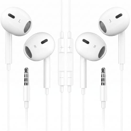 Somnuvive 2 Pack Wired Earbuds 3.5mm Jack for Computer Laptop