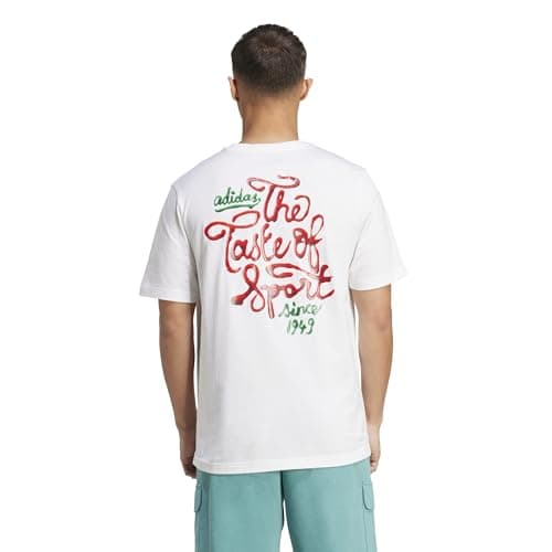 adidas Men's Food Sauce Graphic T-Shirt, White, Large