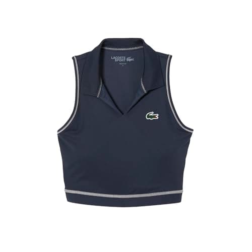 Lacoste Women's Sport Polo Style Sports Bra, Blue Night, M